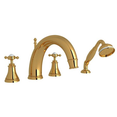 Rohl Georgian Era 4-Hole Deck Mount Tub Filler With C-Spout U.3649X-ULB